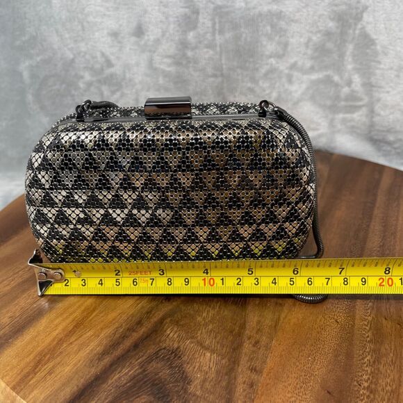 Whiting and Davis Clutch Structured Snake Chain Clasp Evening Formal 6" Wide - Picture 13 of 16